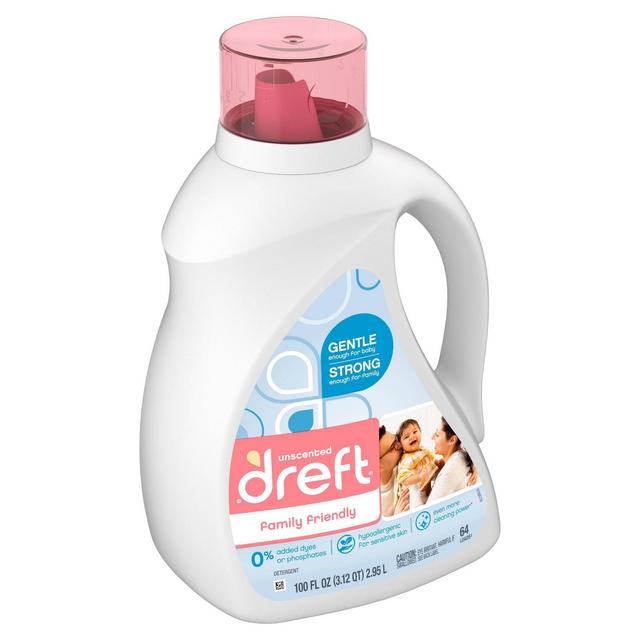 Dreft Family Friendly Unscented Laundry Detergent - 100 fl oz