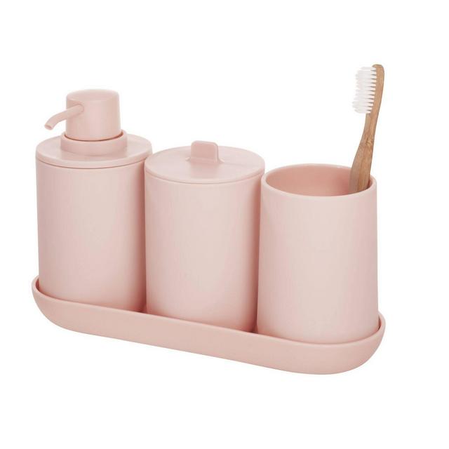 4pc Cade Bathroom Set Blush - iDesign