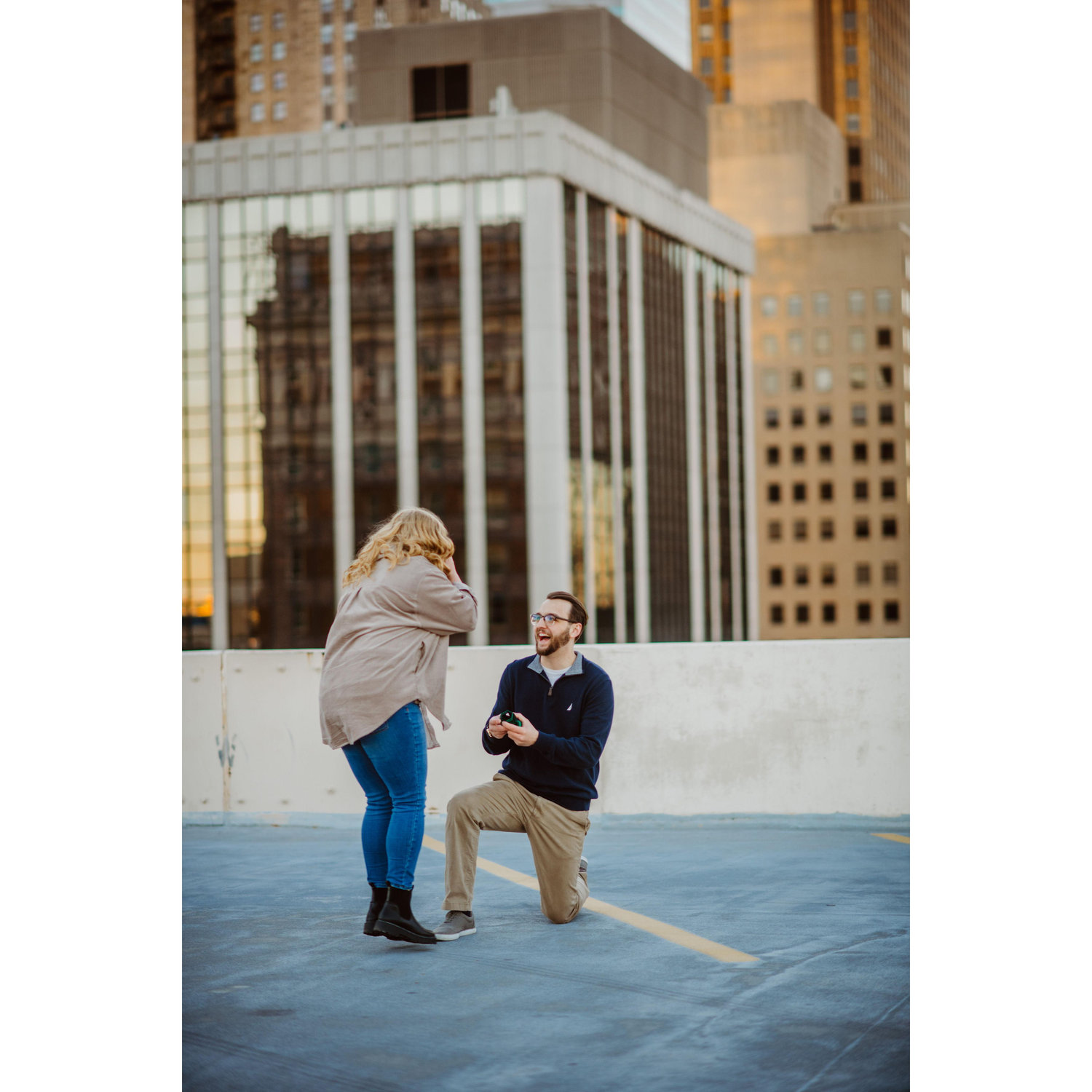 Blake proposed on December 16th, 2023. We were at a family photo shoot, and Erin was totally surprised. She was literally jumping for joy!