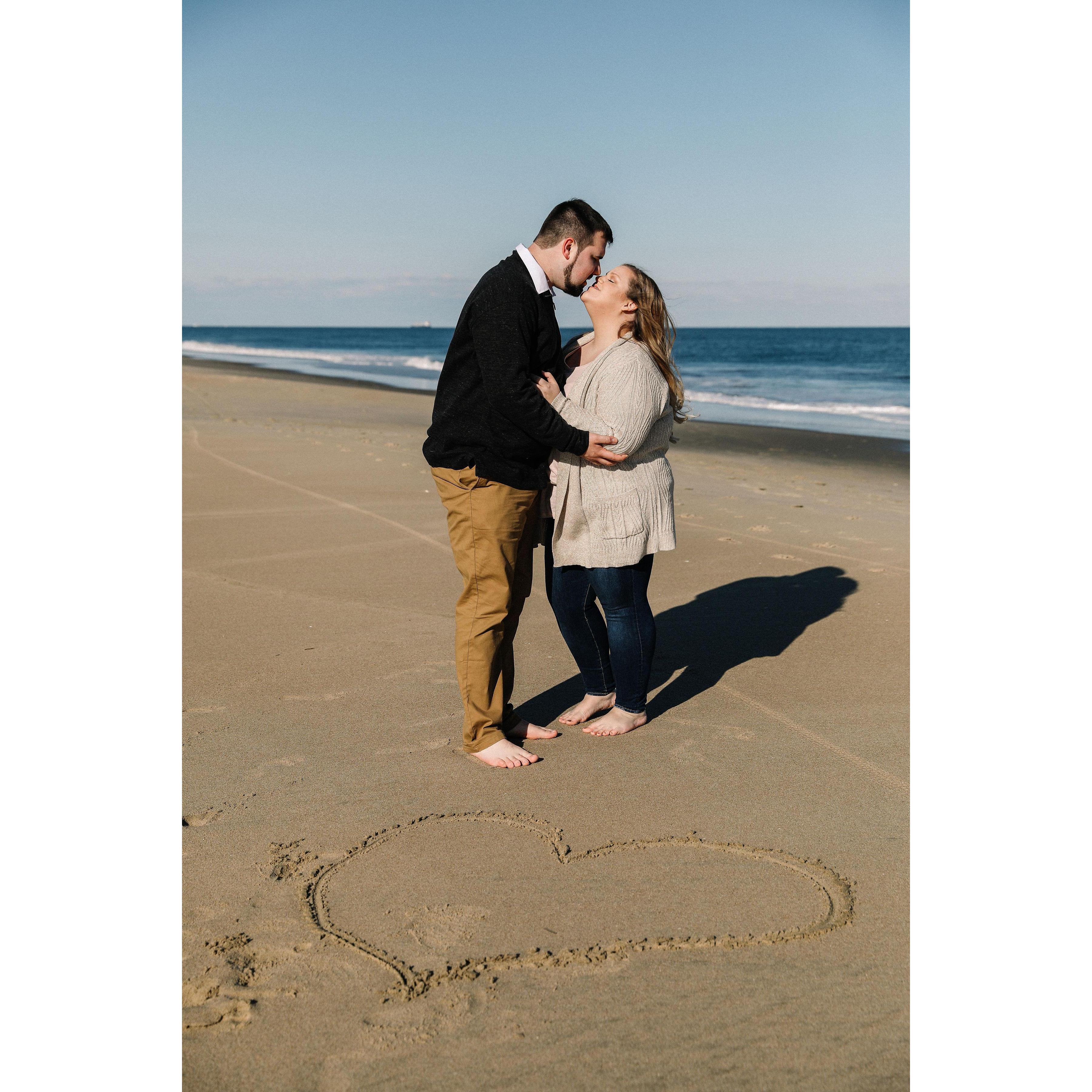 February 8th 2020. Our Engagement Shoot.
Our sad attempt at drawing a heart in the sand.