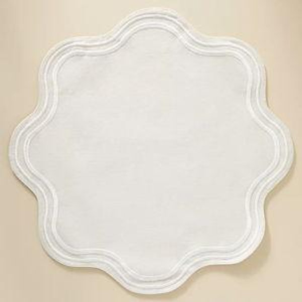 Madeline Embroidered Round Placemat Neutral Color