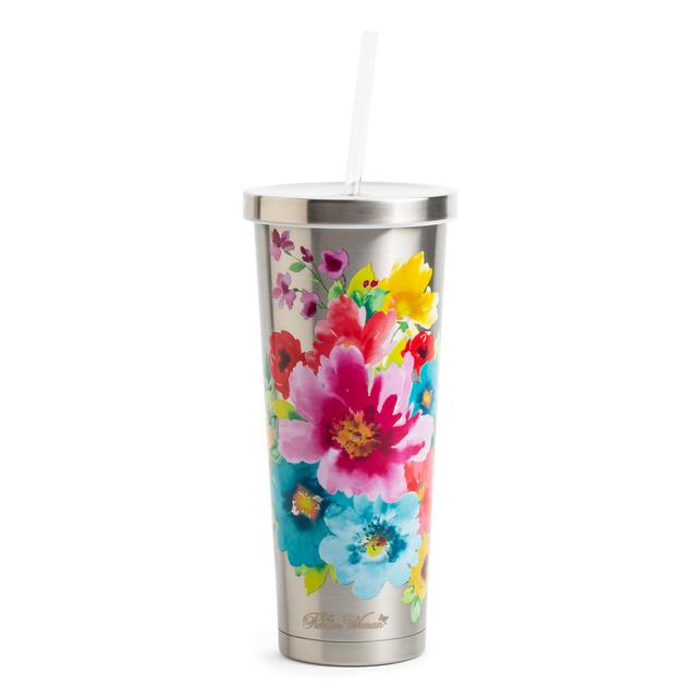 The Pioneer Woman Breezy Floral 24-Ounce Double Wall Vacuum Insulated Stainless Steel Tumbler