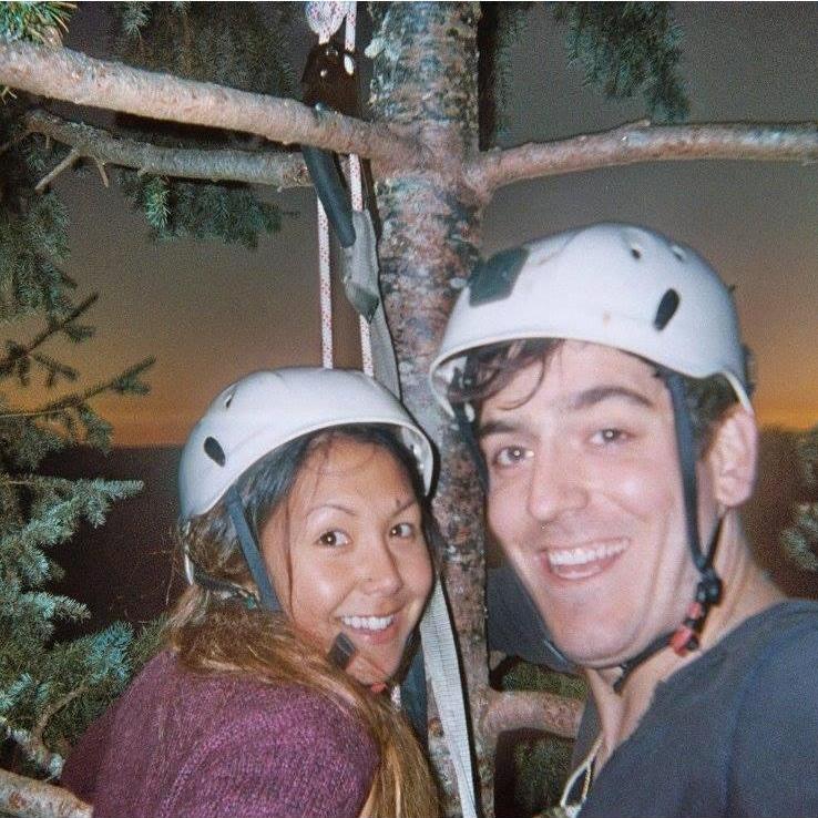 200ft up in a tree to watch the sunset on an early adventure date, Bainbridge Island 2015
