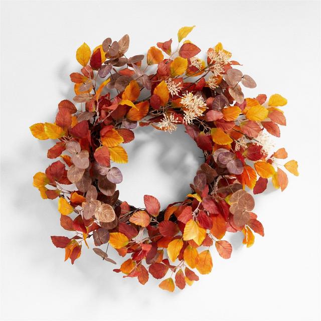 Faux Autumn Leaf Wreath