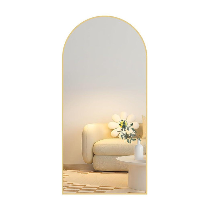 Full Length Mirrors 71"x32" Arched Full Body Mirror Black Arch Mirror Arched Floor Mirror Bathroom Vanity Mirror Frosted Metal Frame Anti-Rust Tempered Glass for Bedroom Entryway,Living/Dressing Room