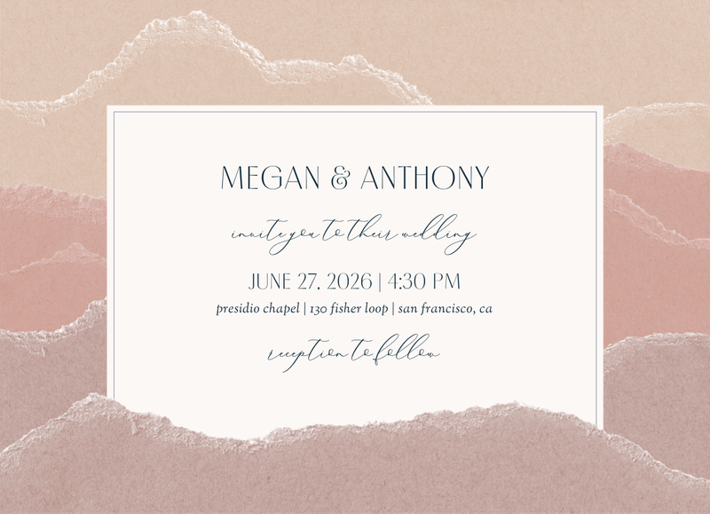 Lysander Landscape | Dusty Terra Cotta | Zola Wedding Invitations