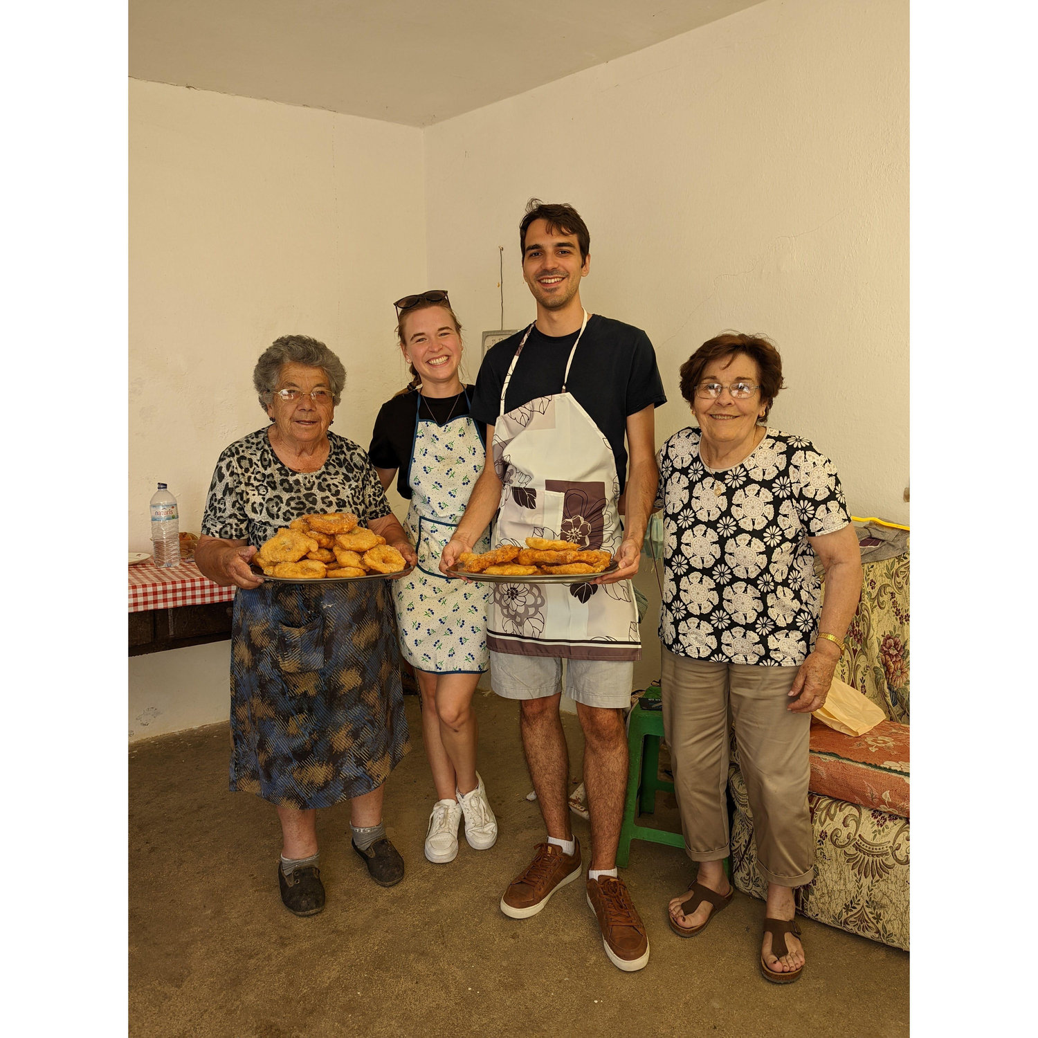 Making Portuguese fried dough with Alex's grandmothers, Isabel & Alzira.