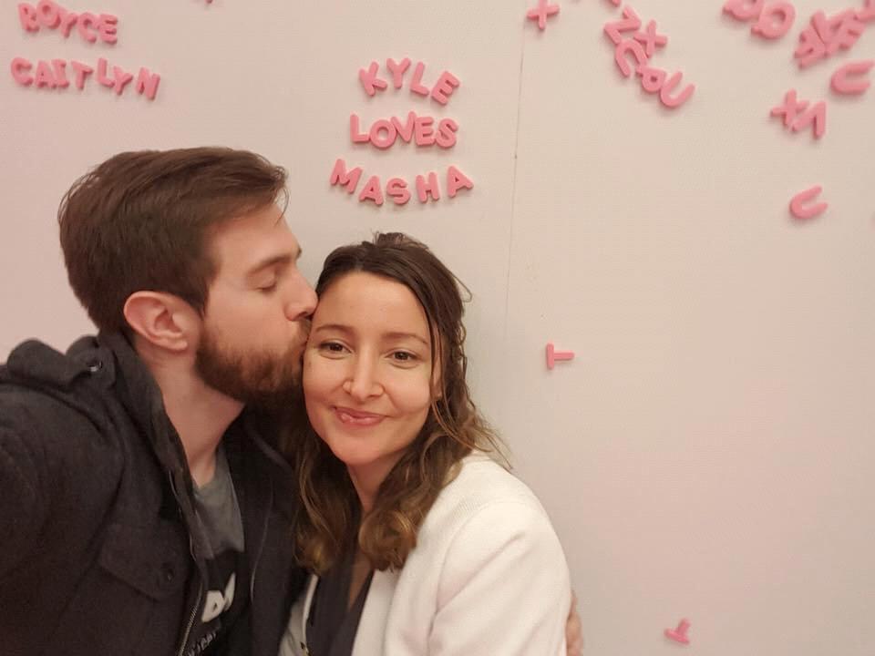 Kyle and Masha at Ice Cream Museum in San Francisco.