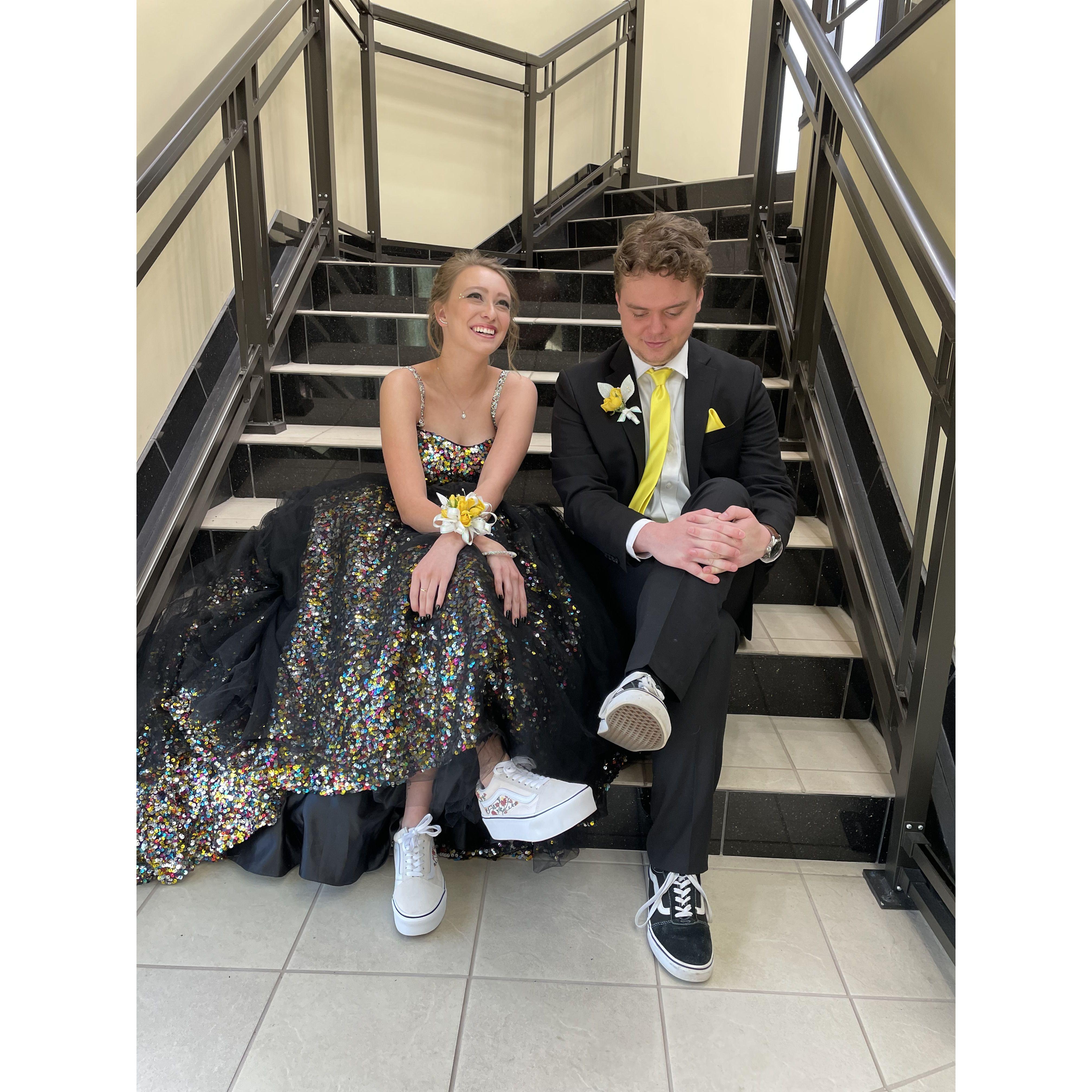 Our final prom. Notice again the signature sneakers! (April 2023)