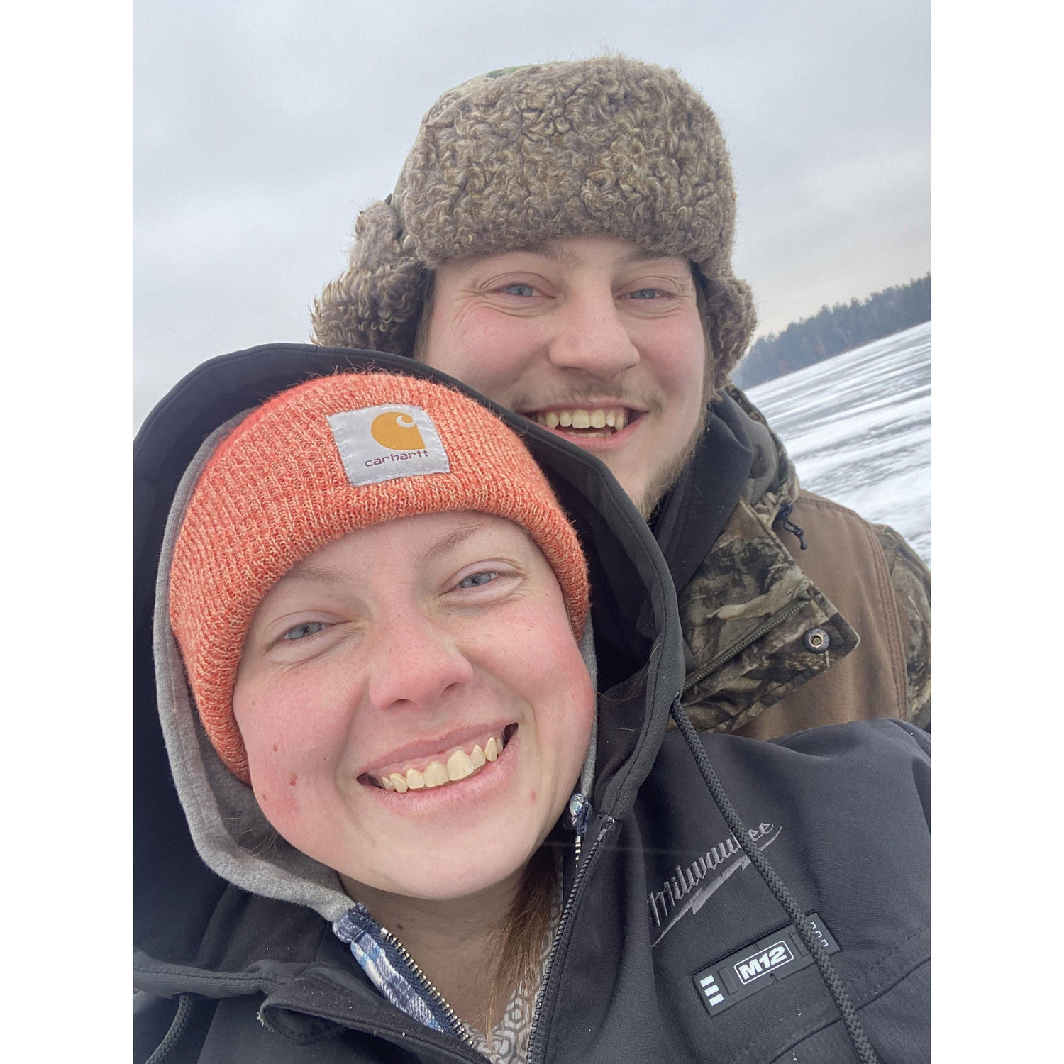 One of our many ice fishing dates!