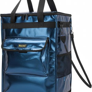 BALEINE Reusable Grocery Bags on Wheels, Navy, Size Medium