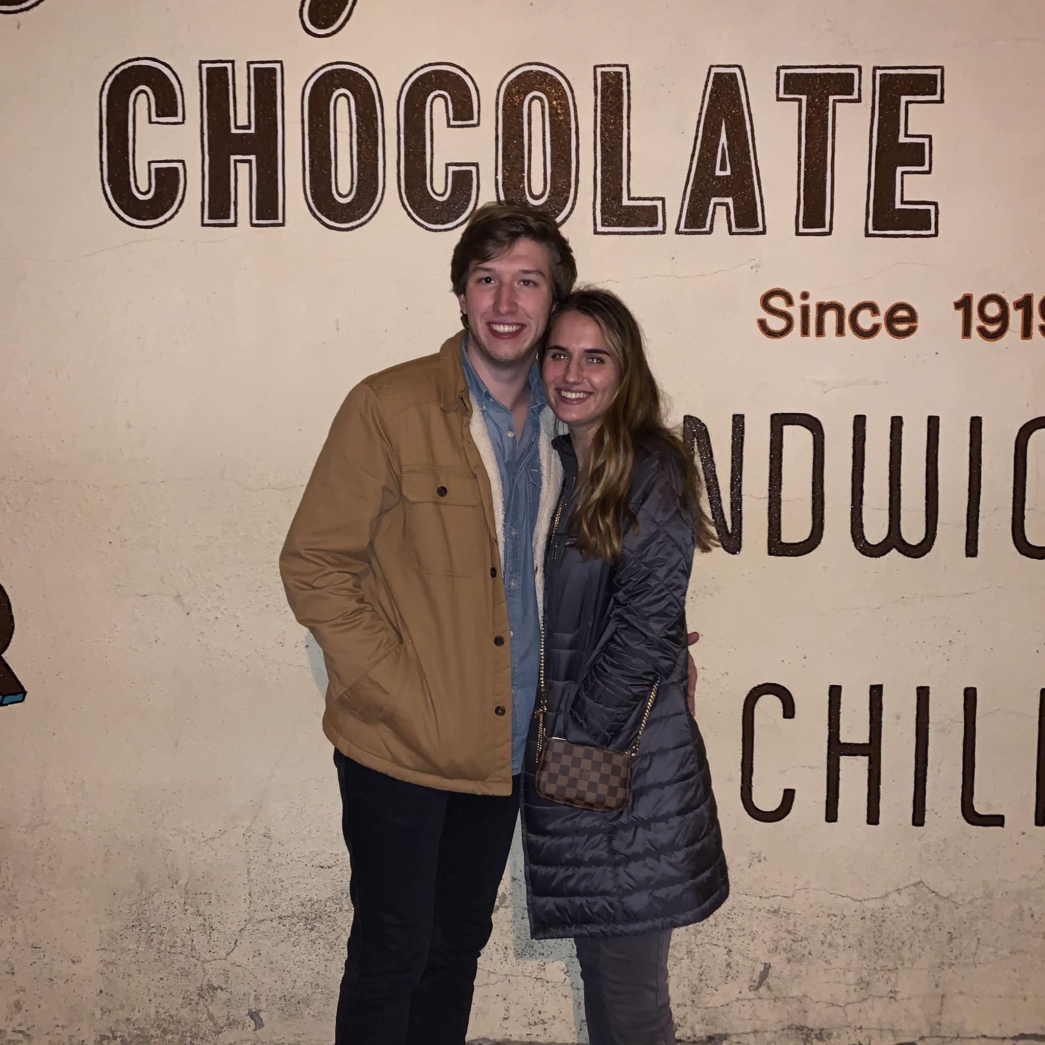 Our first true picture together... leaving Harrys obviously!