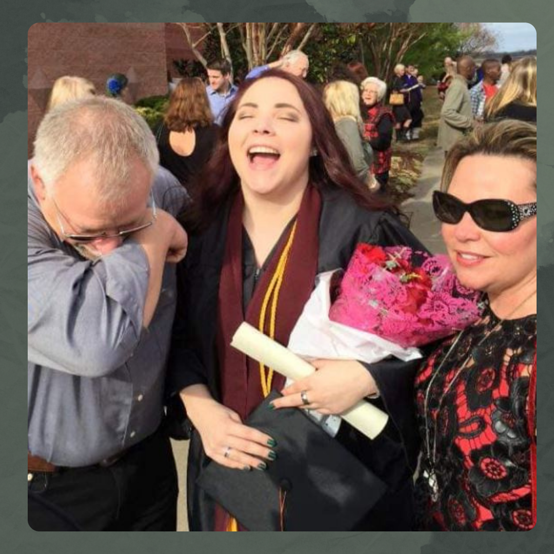 Malloy's graduations with Bart (dad) and Rachel (mom)
