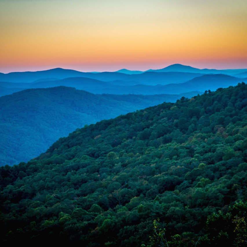 Gives meaning to the name - Blue Ridge Mountains!