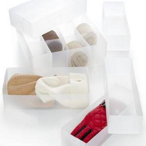 Whitmor - Set of 6 Frosty White Drawer Organizers