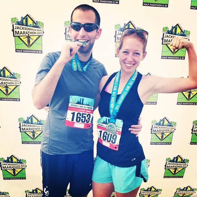 While doing long distance, Will and I trained together (apart) for 10 months to run our first ever half marathon together in Jacksonville, FL in December 2014.