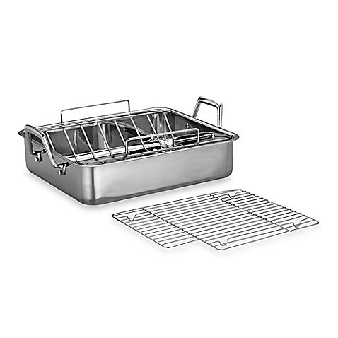 Tramontina® 16.5-Inch Deep Roaster with Basting Grill and V-Rack