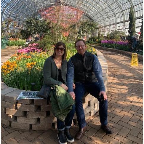 Brendan and Lindsey at the Chicago Conservatory.