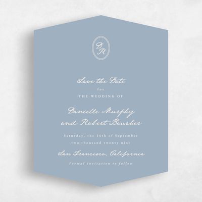 Blue Diamond Wedding Save the Date - Dolores Portrait
