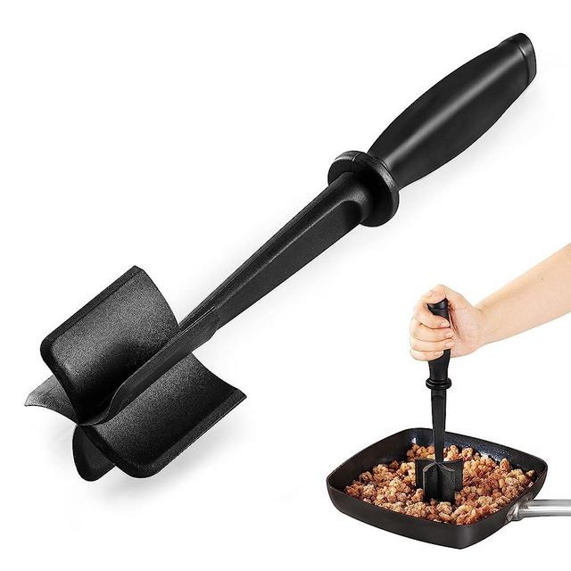 Meat Chopper for Ground Beef, Heat Resistant Meat Masher for Hamburger Meat, 5 Curved Blades Ground Beef Smasher, Nylon Meat Spatula Chopper, Non Stick Hamburger Chopper, Mix and Chop Kitchen Tool
