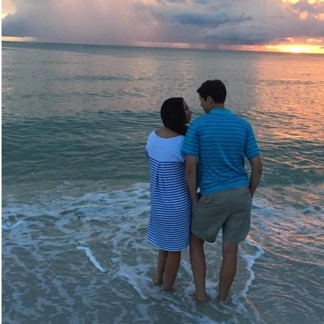 Watching the sunset in Florida on vacation with Jack's family in 2016.