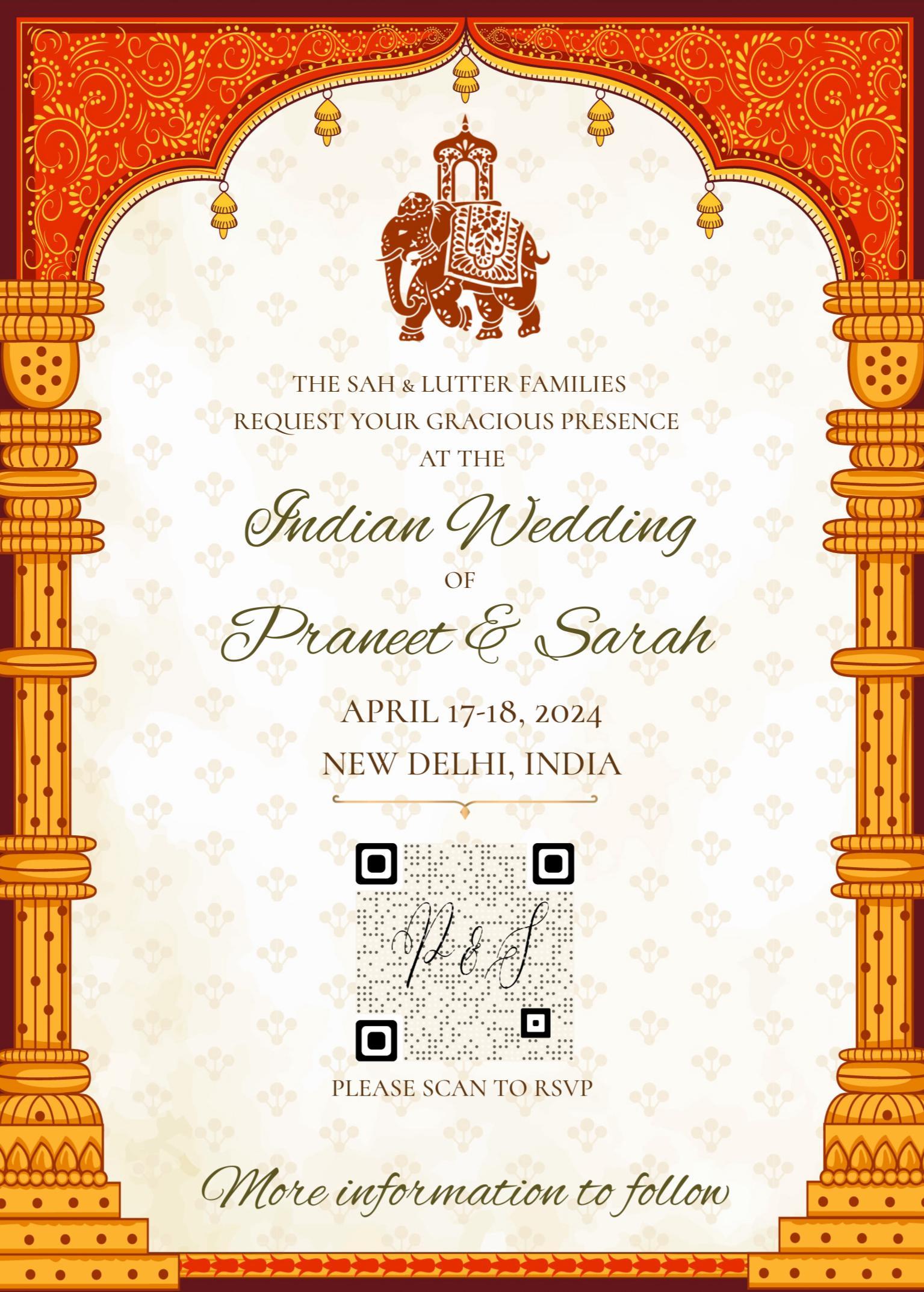 The Wedding Website of Sarah Lutter and Praneet Sah