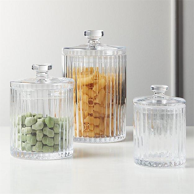 Madeline Clear Glass Canisters Set of 3