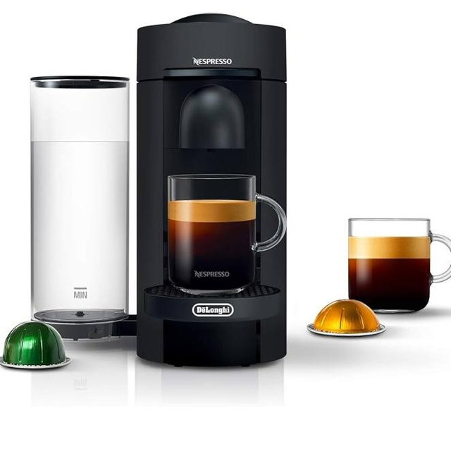 Nespresso Vertuo Plus Deluxe Coffee and Espresso Maker by De'Longhi, Matte Black