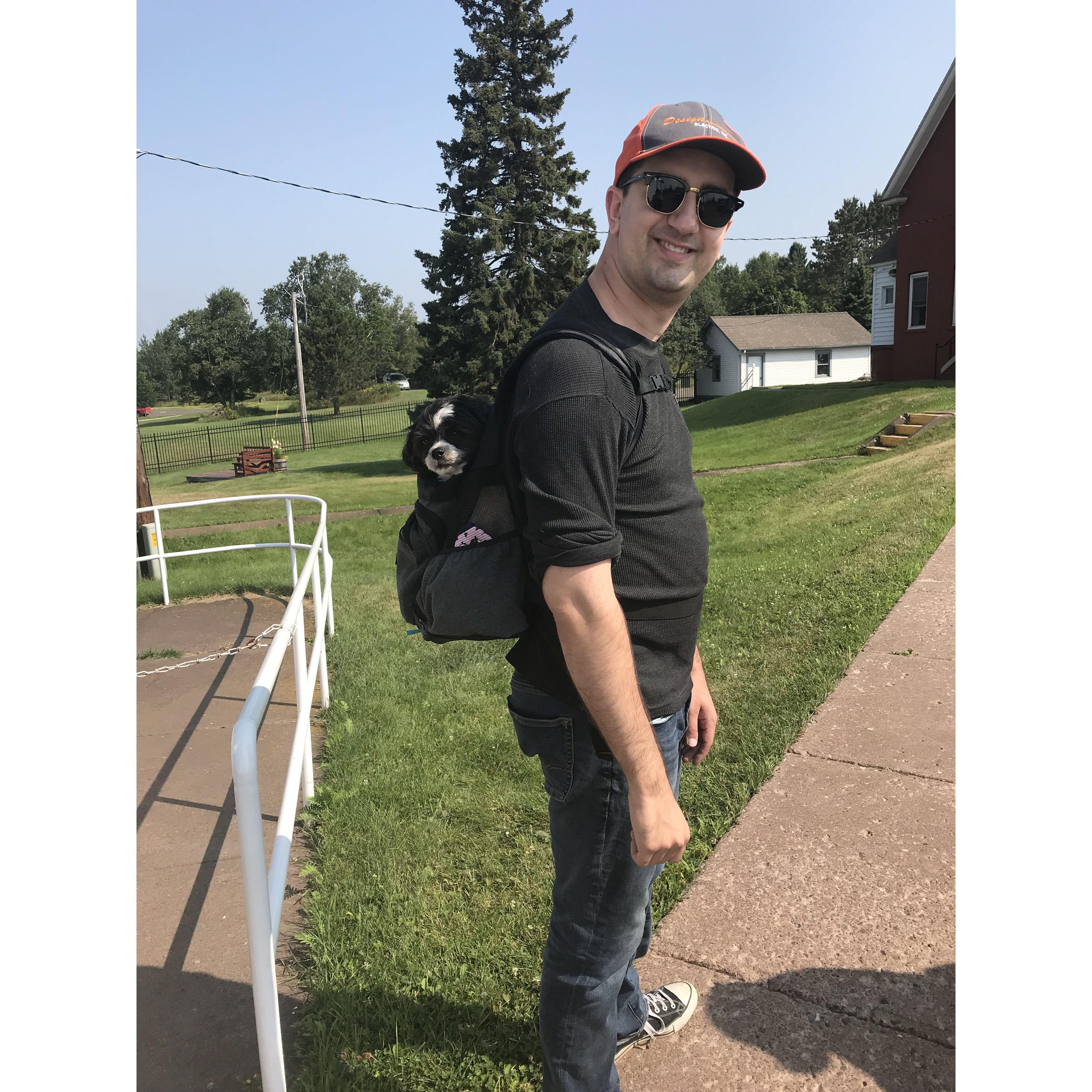 A trip to Duluth we took with Grace's family our first summer together, where Sam first dog-step-daddy stepped up.