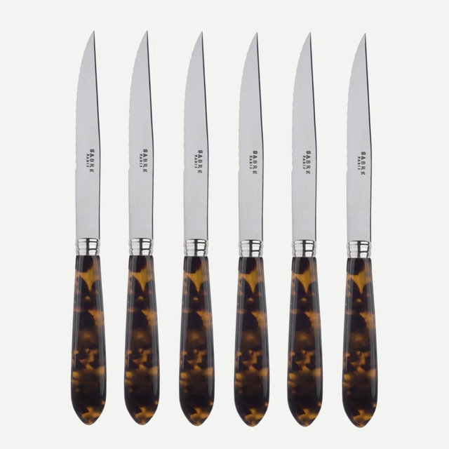 Tortoise, Faux Tortoise - Set of 6 steak knives