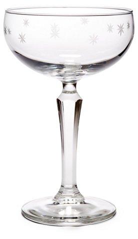 S/4 Starburst Cocktail Coupes, Clear