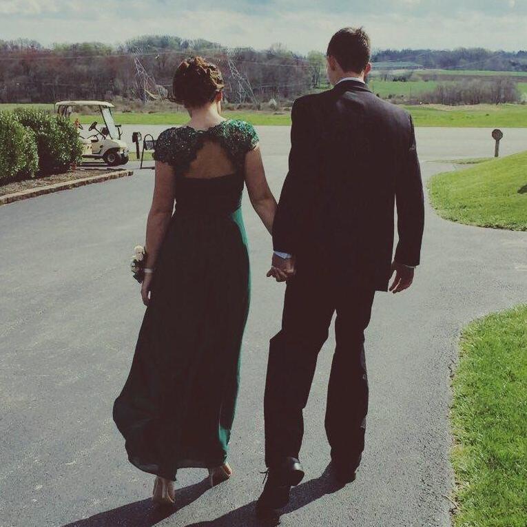 This photo was taken at our first prom together. Andrew was a junior and I was a sophomore.