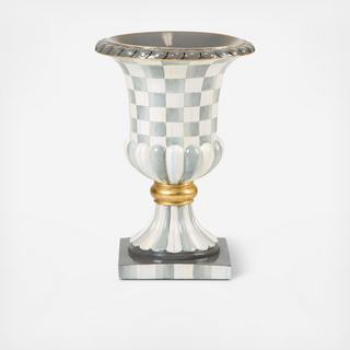 Sterling Check Pedestal Tabletop Urn