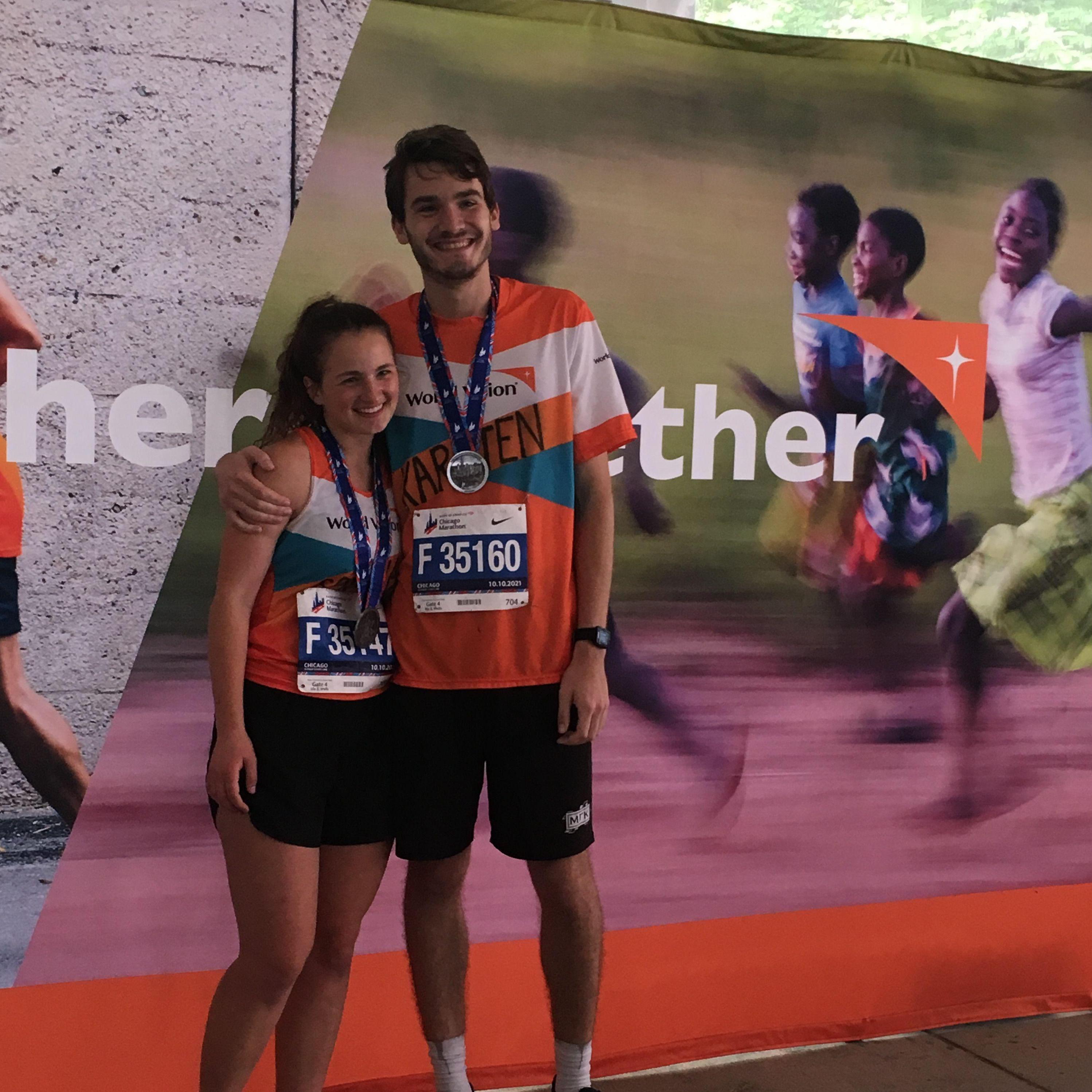 Karsten and Sophie run their first marathon together... and finish!