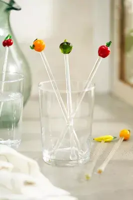 Fruit Cocktail Stirrers, Set of 6
