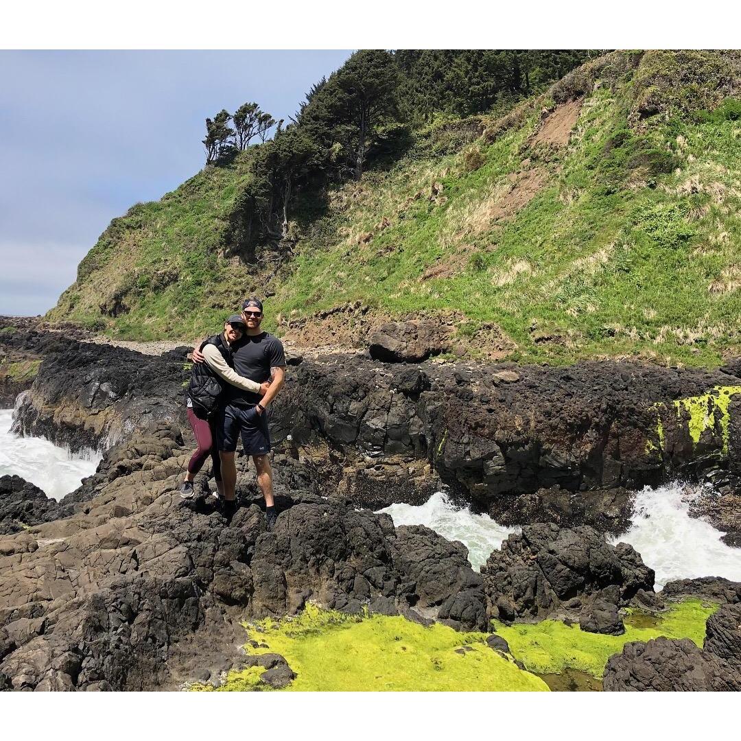 At the mouth of "The Devil's Churn" on the Oregon Coast!