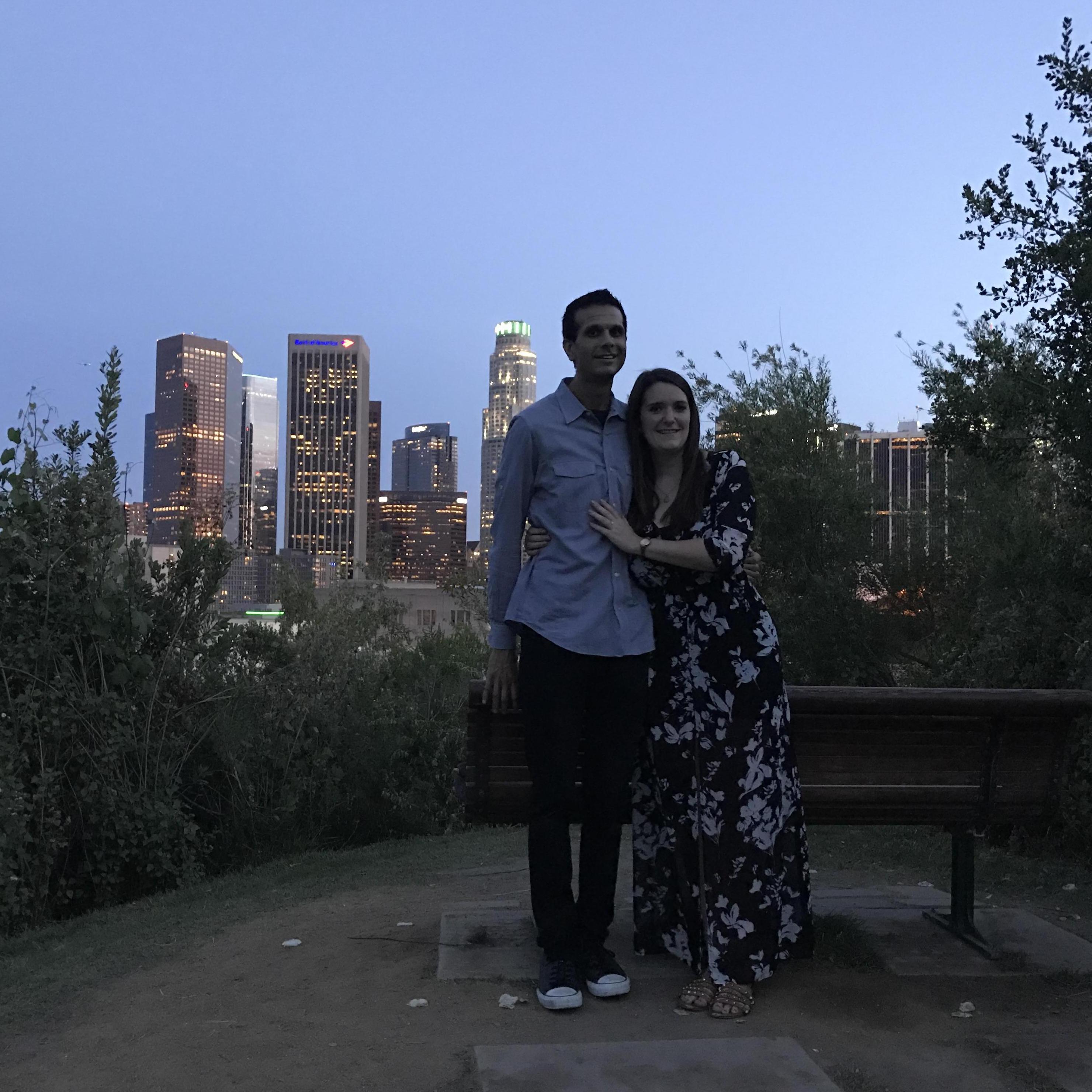 The night we got engaged. At Vista Hermosa park downtown LA