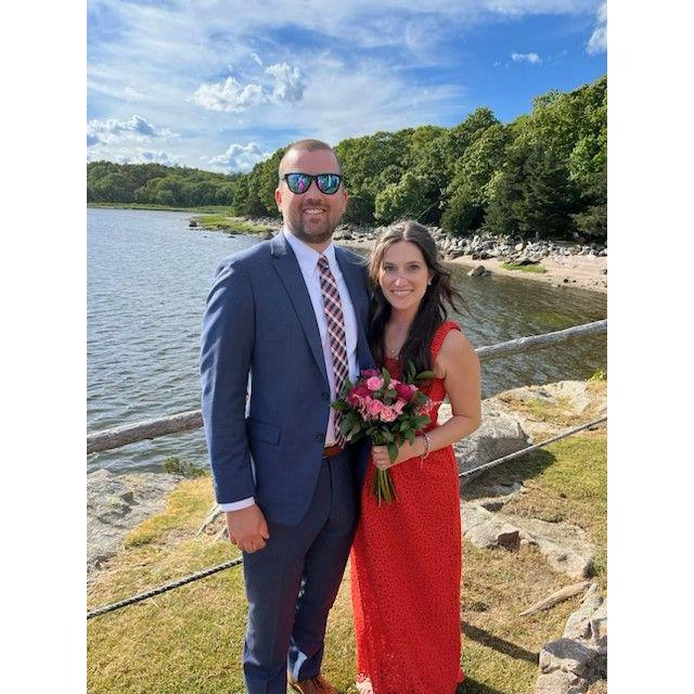At Emily and Tony's wedding in Rhode Island.