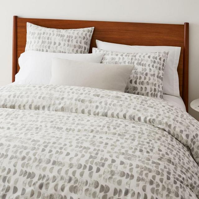 Organic Half Moon Duvet, King/Cal. King Set, Pearl Gray