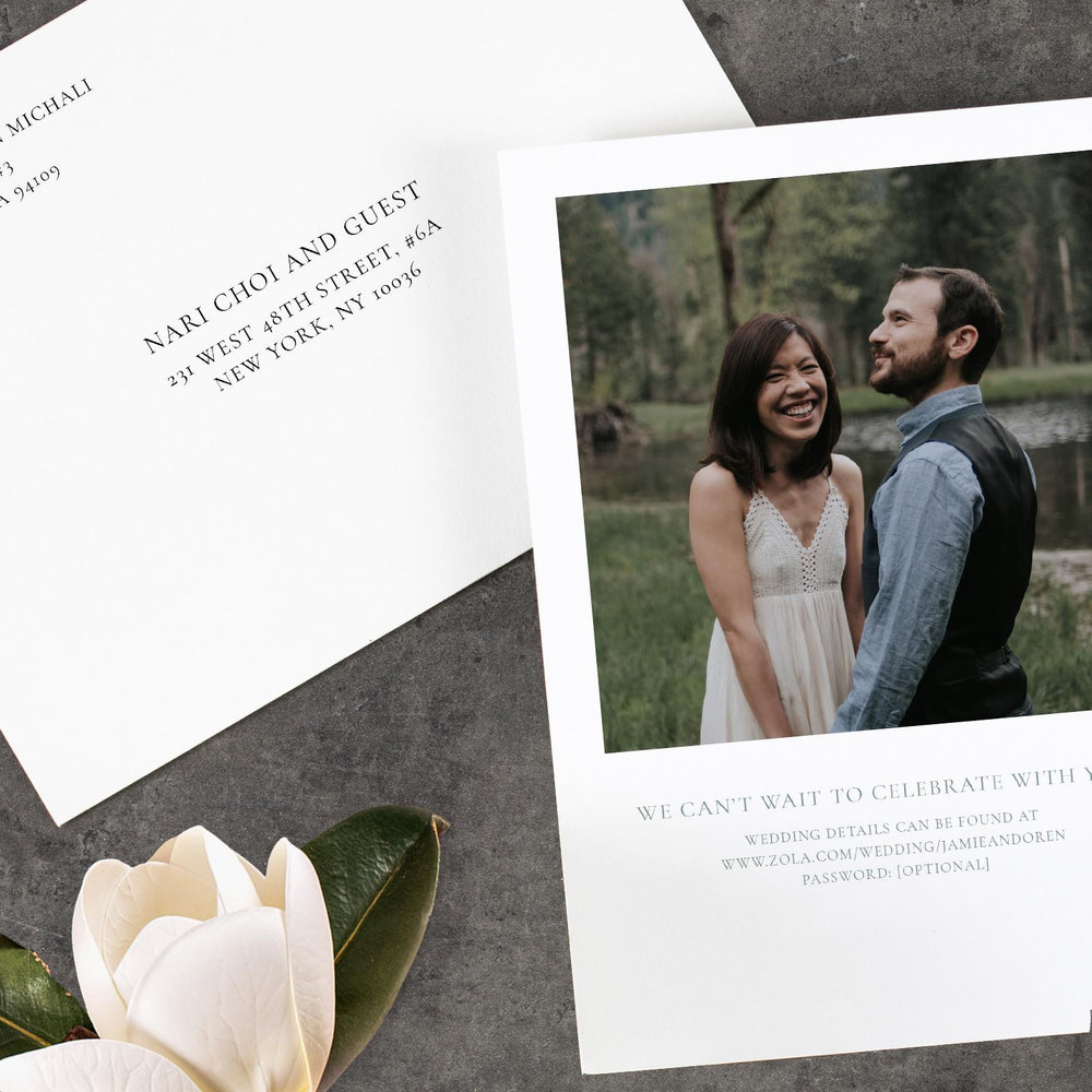 Mathias Portrait | Rich Sage | Zola Wedding Invitations
