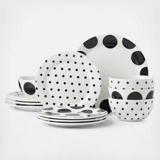 Deco Dot 12-Piece Dinnerware Set, Service for 4