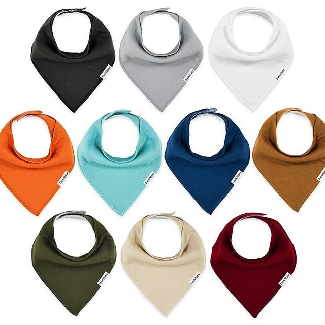 TheAZBaby Baby Bandana Drool Bibs 10-Pack Baby Bibs for Boys, Girls, Unisex for Teething and Drooling 