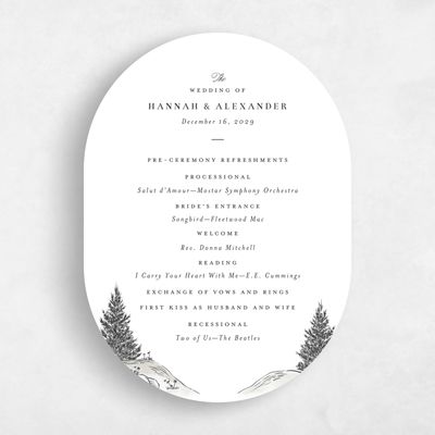 White Oval Wedding Program - Auburn
