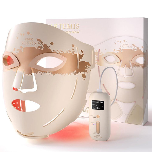 RENPHO 4D Red Light Therapy Mask for Face 2026, Birthday Gifts for Women Mom Wife, 324 LEDs Full Face Coverage & 3 Light Modes, Cordless LED Red Light Therapy Face Mask for Home Use & Travel