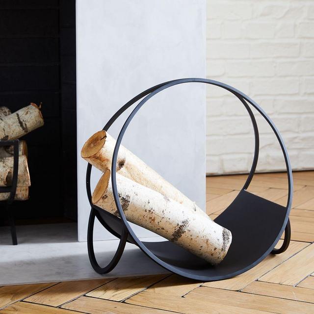 Cut Out Firewood Holder, Black
