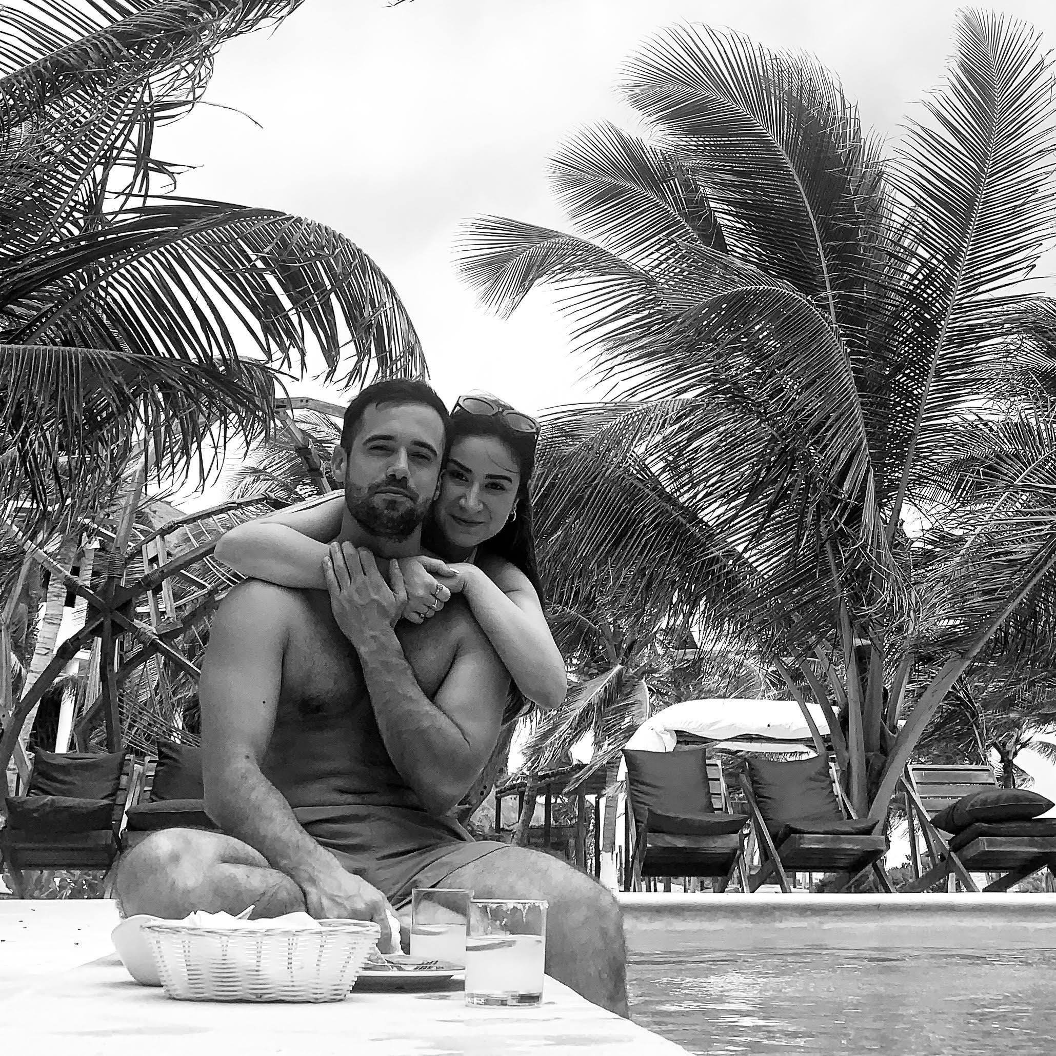 Our first passport stamps together. Tulum, 2021.