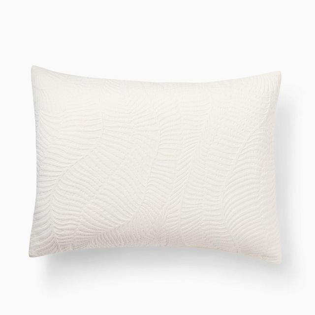Trailing Fern Matelassé Duvet, King Sham, White