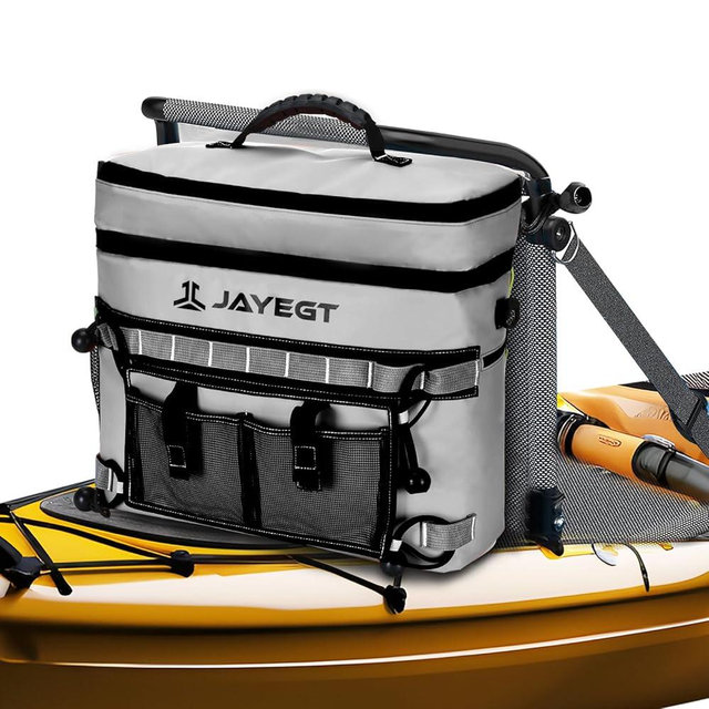 Kayak Cooler Behind Seat - Waterproof Cooler Bag Compatible with Lawn-Chair Seat Kayak，Kayak Accessories Camping Cooler, Portable Ice Chest for Fishing, Beach,Picnic, Trips (Orange, Medium)