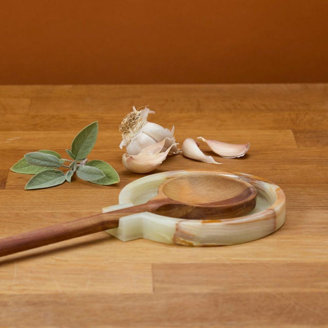 Spoon Rest for Stove Top, Onyx Stone, 4 Inch Wide