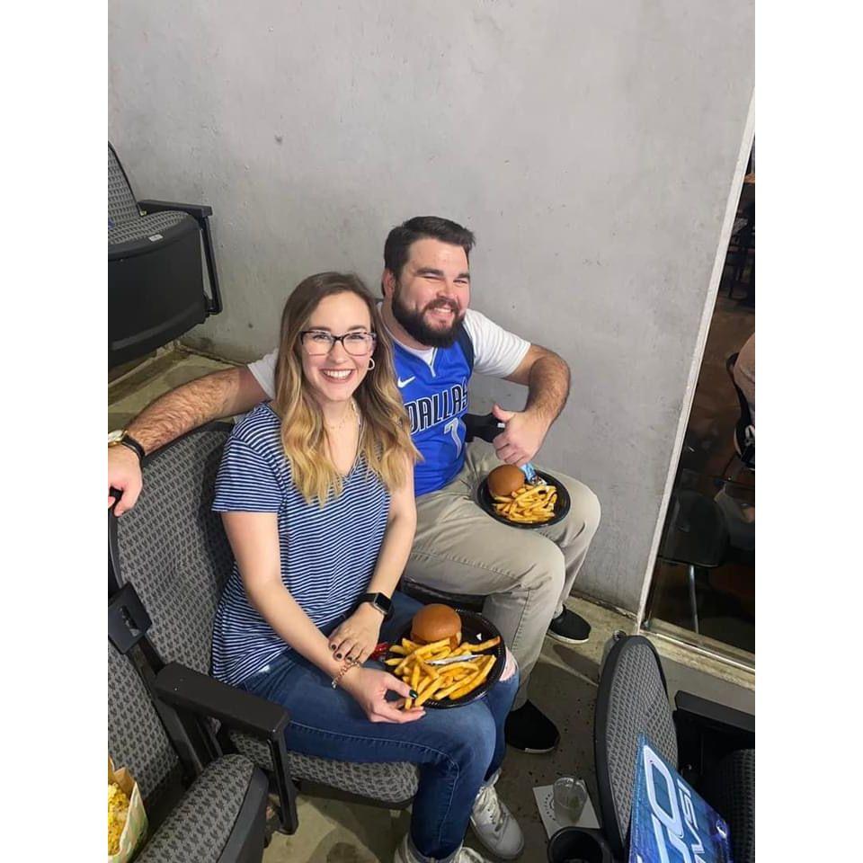 Cheering on the Mavs (one of Steve's favorite things to do)